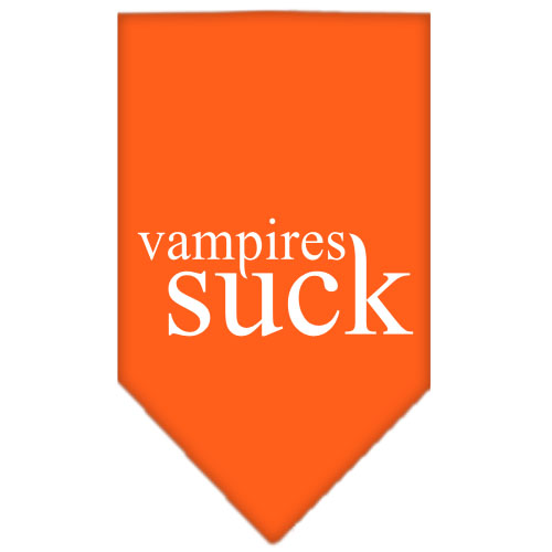 Vampires Suck Screen Print Bandana Orange Large